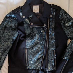 Chaser NWOT Green sequence with black moto jacket, Medium